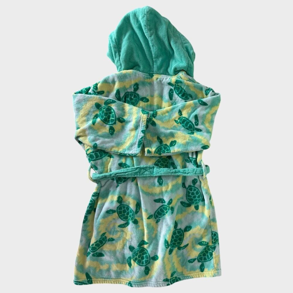 Saint Eve Swim Small 7/8 Green Turtle Print Bathrobe Robe Swim Cover Up - Picture 8 of 9